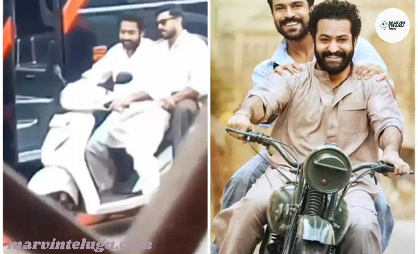 Ram Charan, Jr NTR take scooty ride in Hyderabad