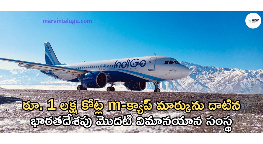 ఇండిగో IndiGo is the first airline in India to cross the m-cap mark.