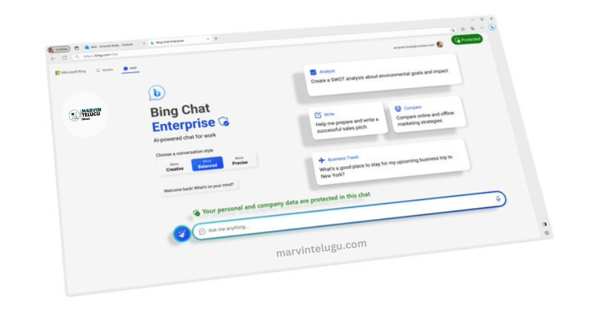 Microsoft Microsoft company introduced Bing Chat Enterprise