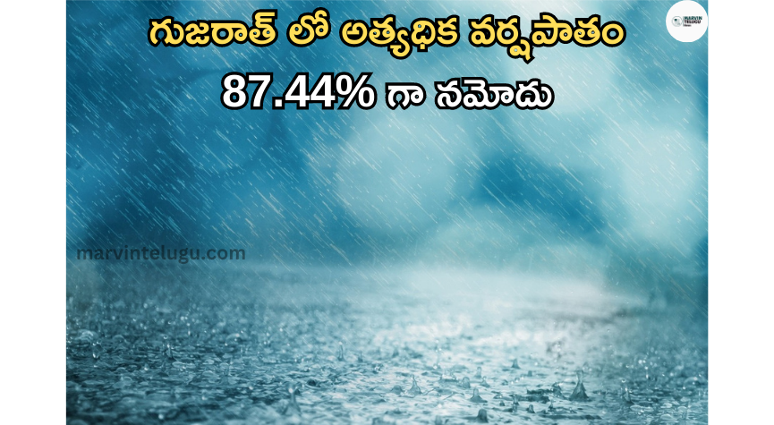 అత్యధిక వర్షపాతం Gujarat recorded the highest rainfall at 87.44%