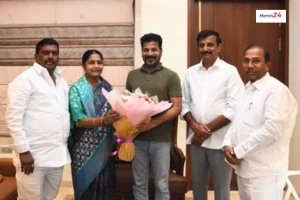 BRS MLAs met CM Revanth Four BRS MLAs into Congress