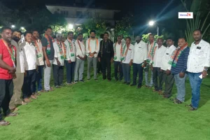 BRS workers who have joined Congress in Desharajupalli.